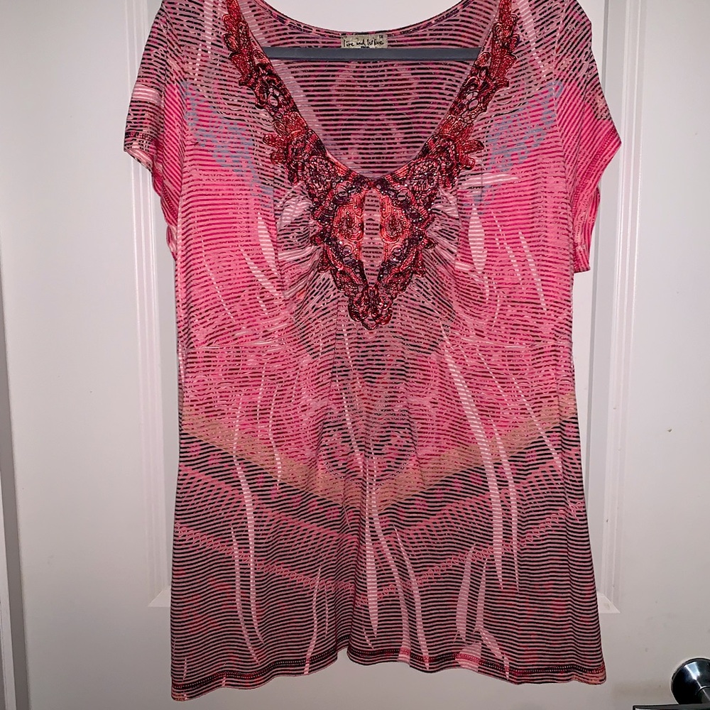 Pink Live and Let Live Blouse | Size 1X 👕